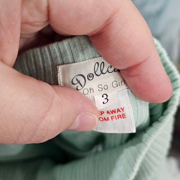 Dollcake Under The Mistletoe Gold Applique Blue Mint Tulle Halter Girl Toddler 3 - Picture 6 of 6